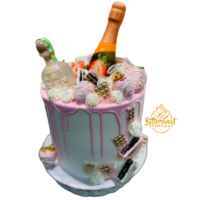 Pink Drip Alcohol Overload Theme Cake