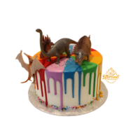 Rainbow Dinosaur Cake