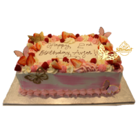 Pink Butterfly Slab Cake